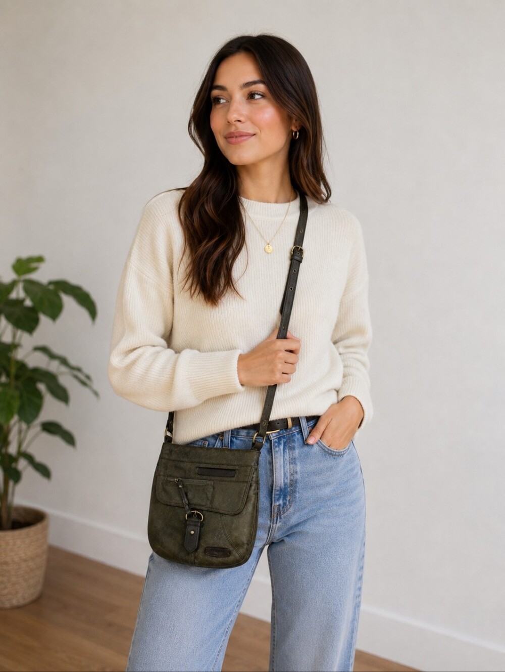 the trend dark green crossbody bag